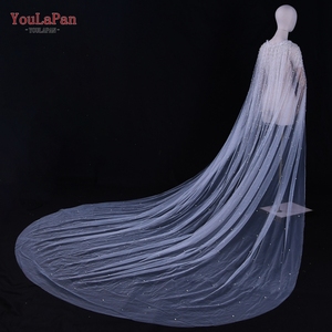 YouLaPan VG02 Châle Long Élégant pour <span class=keywords><strong>Femme</strong></span>, Perles d'Imitation Équitablement Distribuées, Accessoires pour <span class=keywords><strong>Mariage</strong></span> à l'Église - Product Image 2