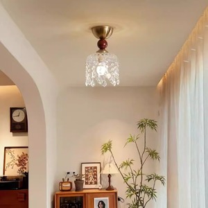 <b>French</b> Style Retro <b>Vintage</b> Ceiling Light Three Color Changing Crystal Lamp for Hallway Entrance Balcony - Product Image 1