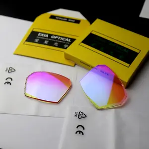 EXIA M41CUT1 Cutting Sunglasses Lenses Rimless UV400 MR-8 161 Flash Mirror Coatings Gradient Colors