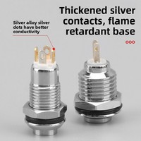 Interrupteur à bouton-poussoir métallique étanche IP65 personnalisé 8mm/10mm avec lumière, auto-bloquant, réinitialisation, commande de démarrage, électronique 24V