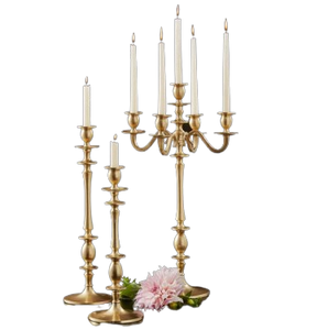 Bougeoirs décoratifs en métal Éclairage de luxe Candélabres de table modernes pour mariages Festival de Noël - Product Image 1