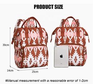 कस्टम एज़टेक बैकपैक ने महिलाओं के बैकपैक के साथ महिलाओं के बैकपैक के लिए बेबी डायपर बैग बैग - Product Image 2