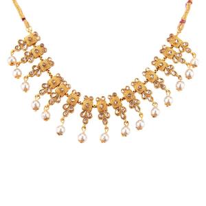 <b>Indian</b> Bollywood Traditional Gold Plated Faux Pearl Crystal Kundan Wedding Bridal Choker Necklace Earrings <b>Jewelry</b> <b>Set</b> - Product Image 2