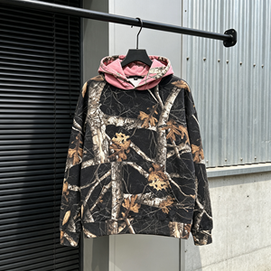 Sweat-shirt, T-shirt et Hoodie Camouflage en Coton de Haute Qualité pour Hommes, Personnalisés, avec Impression Arbre de Chasse, Style Vintage et Patchs Effet Vieilli, Vente en Gros - Product Image 1