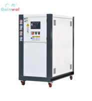 Refroidisseur de moteur industriel Gainwal 10HP à refroidissement par eau, haute précision, 9KW, réfrigérant R-22/R134a, 380V/415V, entièrement fermé