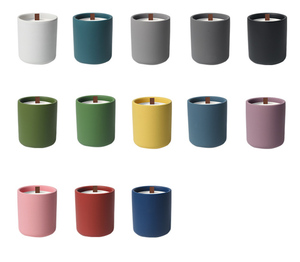 Bougie parfumée en <span class=keywords><strong>cire</strong></span> de soja avec logo personnalisé, pots colorés, Noël, Diwali, Thanksgiving, pour le ciment, le béton, fait à la main - Product Image 6