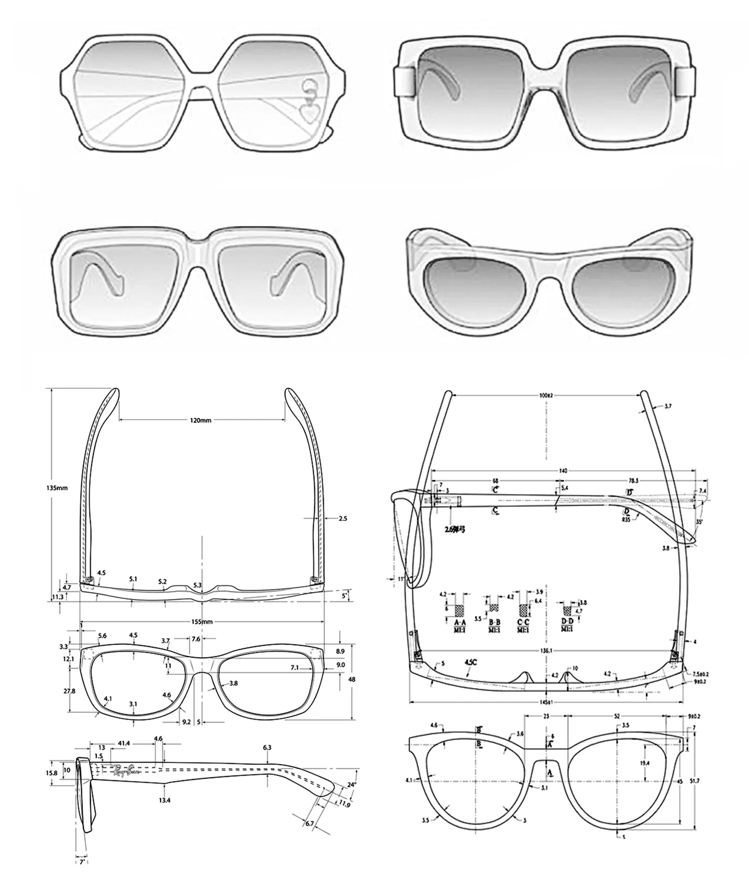 Gözlük üreticisi en çok satan çift köprü trendy titanyum gözlük çerçeveleri poligon bilgisayar okuma gözlüğü özel