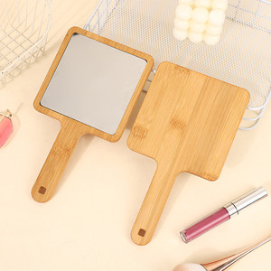 Miroir de maquillage portable en bois avec oreilles de chat, miroir de vanité compact, miroir de retouche de bureau à une face - Product Image 4