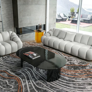 מערכת ספות מודולרית לסלון בצורת ר', קטיפה אמריקאית גדולה, בסגנון נורדי מודרני - Product Image 4