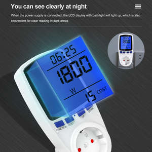 Compteur de consommation d'énergie électrique, <span class=keywords><strong>watt</strong></span> mètre eu prise <span class=keywords><strong>watt</strong></span> compteur de puissance - Product Image 3