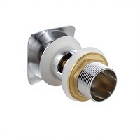 Vanne de vidange carrée en laiton chromé pour lavabo, avec système Click-Clack, filetage G1-1/4", pour baignoire et salle de bain d'hôtel