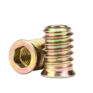 Tuerca de inserción de doble rosca para muebles, galvanizada en azul y blanco, de la fábrica Bibo Yaente, tuerca de inserción de cabeza avellanada galvanizada en color. - Product Image 3
