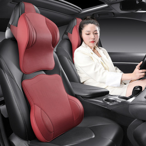 Appuie-tête de <span class=keywords><strong>voiture</strong></span> avec support lombaire, coussin cervical en mousse à mémoire de forme de qualité aéronautique, housse en cuir artificiel, style professionnel, design ergonomique - Product Image 5