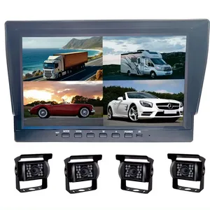 10 zoll hd quad-view-system unterstützt 4ch 1080p oder 720p backup seitlich parken rückwärtskamera-monitor für autos lkw fahrzeuge