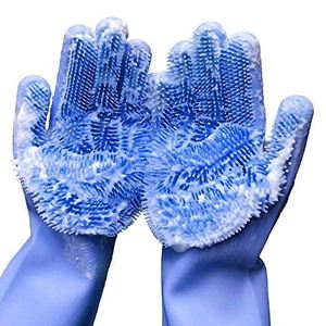 Guante de Silicona Reutilizable para Fregar, Guantes Duraderos para Lavar Platos con Cepillo para Tareas Domésticas - Product Image 1