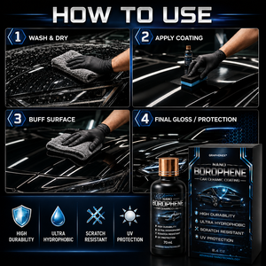 GRAPHONEX NANO BOROPHENE น้ำยาเคลือบเซรามิกสำหรับรถยนต์ 1000 มล. ป้องกันรอยขีดข่วน กันน้ำได้ดีเยี่ยม ป้องกันรังสียูวี ทนทาน - Product Image 6