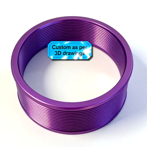 Entretoise de tube de direction de vélo en aluminium usinée par CNC, prototype rapide personnalisé, pièces métalliques en acier inoxydable violet, pièces de tournage 5 axes - Product Image 1