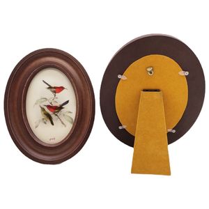 Marcos de fotos de forma ovalada de madera Retro moderno marco de fotos de decoración de pared Retro personalizado - Product Image 1