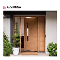 Porte Pivotante Principale d'Extérieur Moderne en Bois Massif de Style Américain Contemporain pour l'Entrée de Maisons