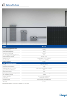 Batterie de stockage ESS murale basse tension Deye SUN-BK160-2.56KWH-EU-AM4-18L 2,56 kWh 51,2 V LiFePO4 IP20