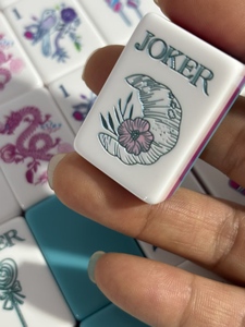 Custom Acrylic American Mahjong Set Engraved Hand Painted Portable 4 Player <b>Table</b> Game Tiles for Party Casino - Product Image 4