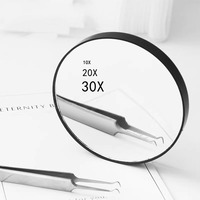 Última Venta Caliente 10X 20x Lupa HD Conveniente Espejo de Maquillaje Ventosa 30x Espejo Pequeño Exprimidor de Acné Portátil Espejo