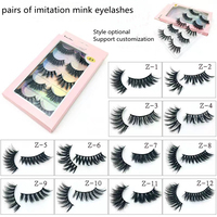Lot de 5 paires de faux cils personnalisés à marque privée, 25 mm, en vison 3D, effet naturel et volumineux 6D