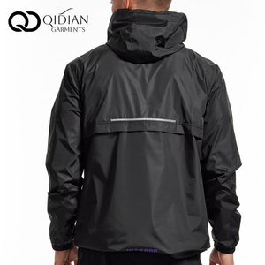 Custom Waterproof Spring Outdoor Bomber Jacket Half Zipper Hood Polyester <strong>Nylon</strong> Eco-Friendly Breathable Casual <strong>Mens</strong> Factory OEM - Product Image 3