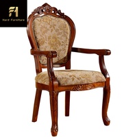 Chaises de salle à manger sculptées de style vintage européen, meubles d'hôtel en bois massif, chaises de banquet modernes pour appartement, prix d'usine