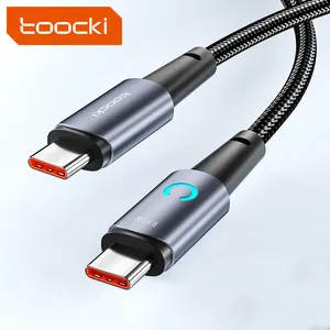 Toocki Pd 100W Type C 60W Fast Charging Type C To C Cable Display Transparent Cable Crescent Led Indicator Usb C To C