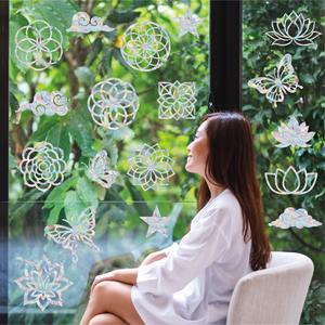 Yalong vente en gros personnalisé étanche holographique chauves-souris fenêtre autocollants décalcomanie Suncatcher Film soleil arc-en-ciel fabricant autocollant - Product Image 2