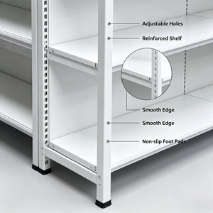 <span class=keywords><strong>Scaffali</strong></span> Metallici Bianchi Leggeri per Supermercati, Espositori Regolabili per Negozi al Dettaglio e Alimentari - Product Image 4