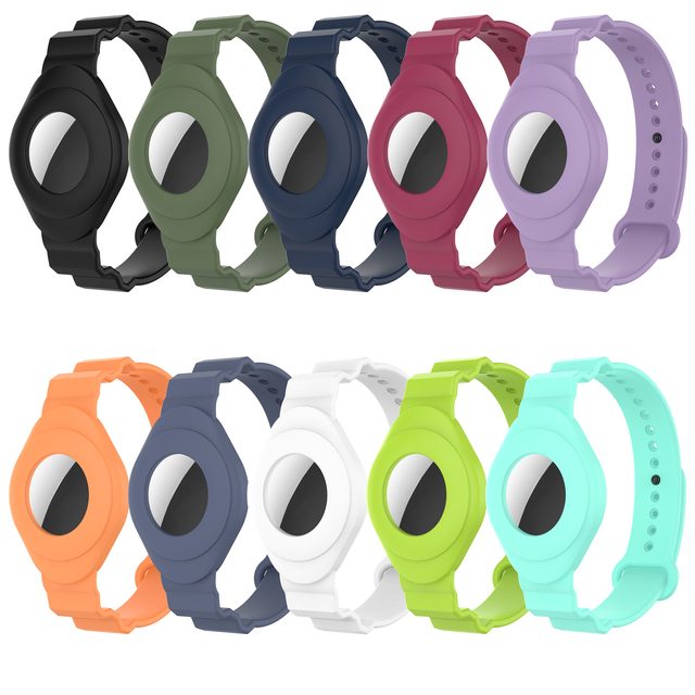 Soft Silicone Watch Bands Bracelet Case for AirTags Strap Anti-Scratch Protective Cover Accessories for apple AirTag