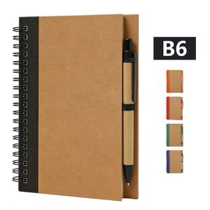 Customized Printed <b>A5</b> B6 Note Book Lined Grid Spiral Memo <b>Notepad</b> Pocket Diary with Pen - Product Image 1