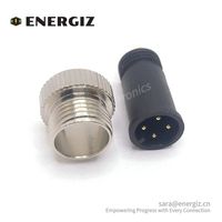 M12 8 broches laiton Shell Plug 3P/4 broches circulaire plastique cuivre Contact alimentation femelle/mâle connecteur câble automobile IP67 adaptateur