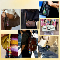 Vente en gros de porte-clés colorés Y2K avec perles en acrylique en forme de cœur, d'étoile, de fleur et de lettres, breloques pour sacs, accessoires pour sacs à main pour femmes, cadeaux