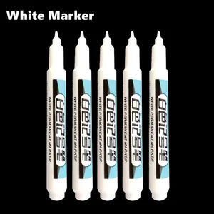 Witte Permanente Verf 0.7Mm 1Mm Pen Set Voor Hout Rots Plastic Leer Glas Steen Metalen Canvas Keramische Diepe Gat Marker Pen