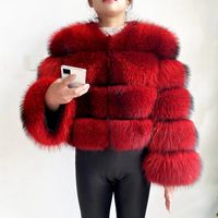 Manteau court de luxe en vraie fourrure de raton laveur pour femme, respirant, écologique et moelleux – Vente en gros directe usine