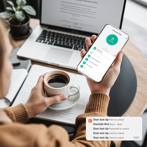 Tuya App Remote <strong>Smart</strong> Electronic Lock with Fingerprint <strong>Reader</strong> Aluminum <strong>Key</strong> Card <strong>Code</strong> Password-for Home Security on Wood Doors - Product Image 5