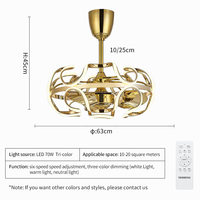 D002 110/220v ronde télécommande ventilateurs de plafond lumières DC lampe décorative sans lame maison Led concepteur tricolore