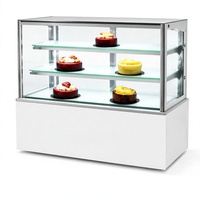 Vitrine à gâteaux japonaise à température unique, 45 degrés, avec refroidissement par air, en verre, à commande numérique et dégivrage automatique