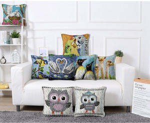 Taie d'oreiller brodée à la main <span class=keywords><strong>crochet</strong></span> à l'aiguille à la main, bricolage coussin tapis tapis loquet <span class=keywords><strong>crochet</strong></span> tapis Kits - Product Image 3