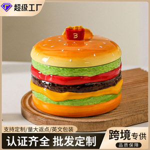 Tazón Creativo para Hamburguesas y Fideos con Tapa, Juego de Vajilla de Cerámica para el Hogar, Gran Capacidad, Apto para Sopa, Fideos, Ramen, etc. - Product Image 3