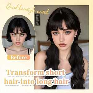 Perruque queue de cheval Ring X Hair pour femme, cheveux longs bouclés, 140g, application facile, extension de cheveux synthétiques résistants à la chaleur - Product Image 2