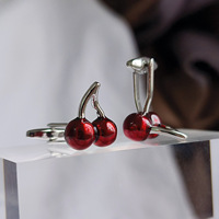 Fruit Red Cherry Franse stijl messing manchetknopen voor unisex formele feestpromotie cadeau