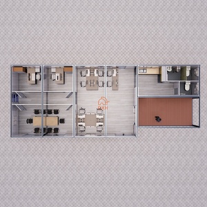 Casa prefabbricata casa casa casa prefabbricata a ponte piatto 6-in-1 contenitore di lusso Design Flat-Pack per vita fatta in acciaio pannello Sandwich - Product Image 6