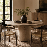 Table à manger ronde en bois artisanale moderne de luxe, meubles de cuisine, taille personnalisable