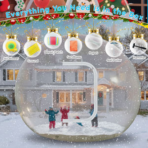 10 أقدام ، وزينة عيد الميلاد من كلوريد البولي فينيل ، فقاعة عملاقة قابلة للنفخ شفافة - Product Image 6