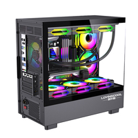 Lovingcool Nuevo Diseño USB3.0 Caja de Ordenador de Vidrio Templado Transparente, Caja de PC Negra MATX, Torres de PC para Juegos para Jugadores