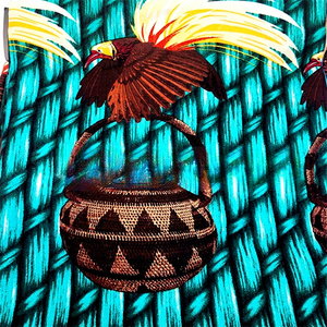 Vêtements de style ethnique des îles du Pacifique Sud (Samoa, Tonga, Samoa des Salomon) en tissu brocart lourd à motifs abstraits et géométriques - Product Image 1